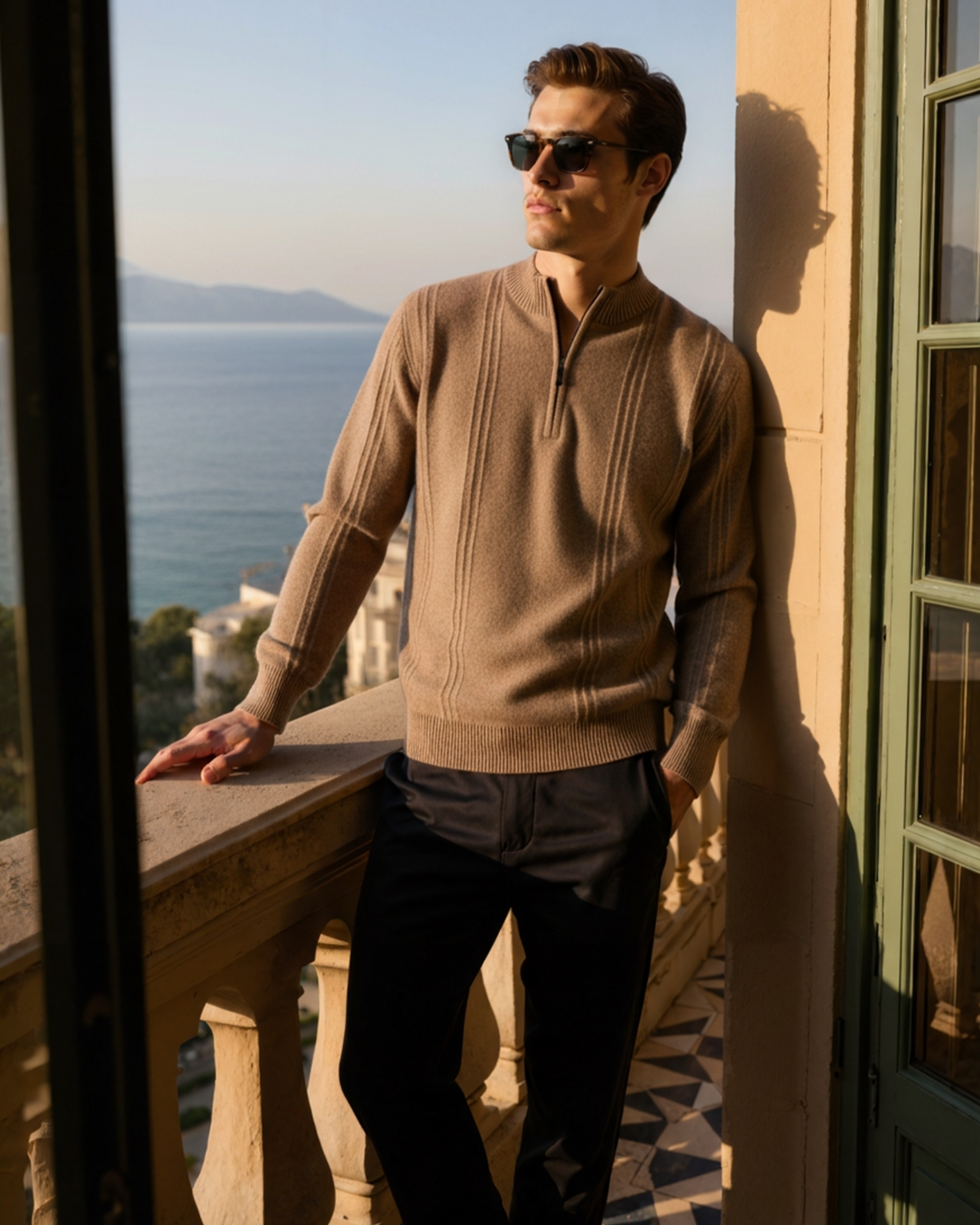 100% Cashmere Ribbed Half Zip - Brooksfor