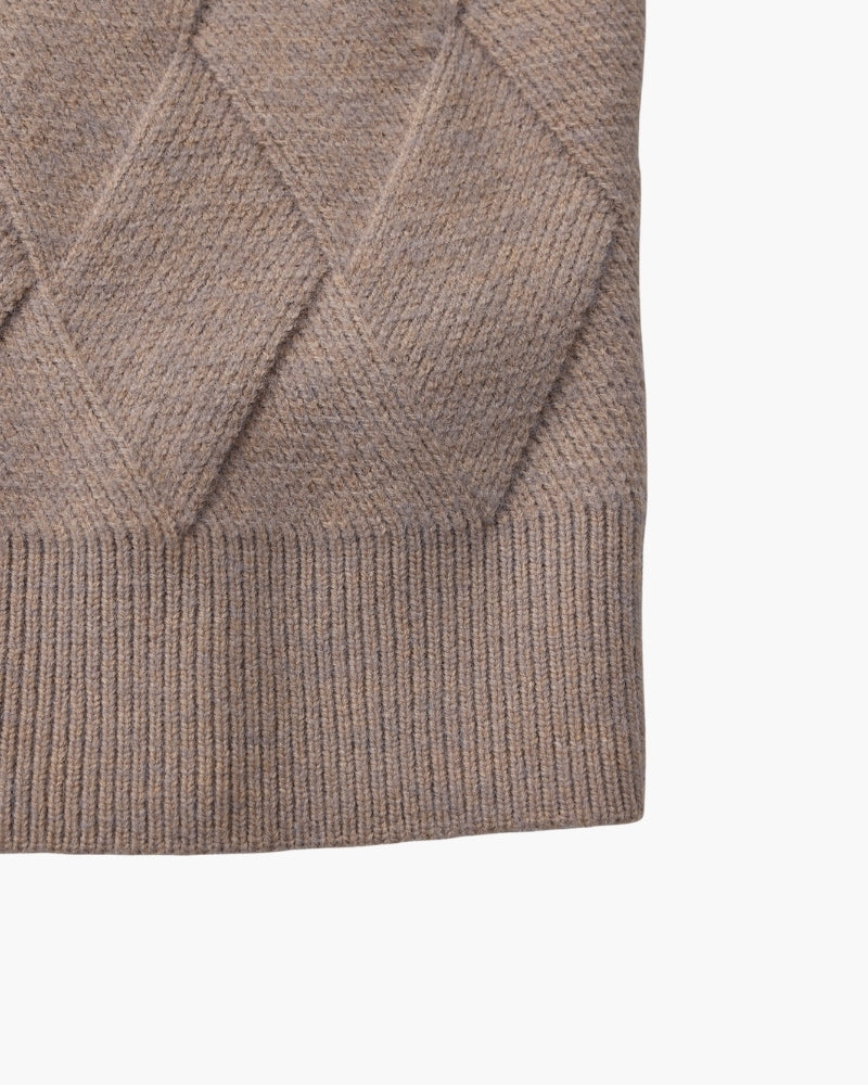 Diamond Knit Crewneck Sweater - Brooksfor