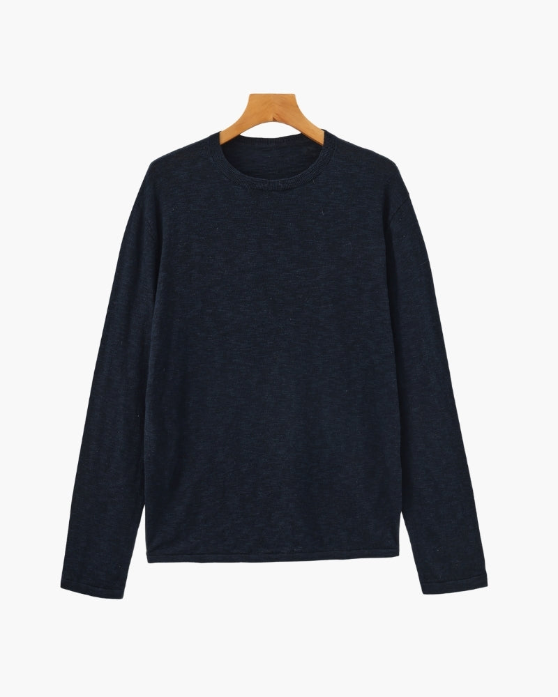 Linen Cotton Essential Crewneck - Brooksfor