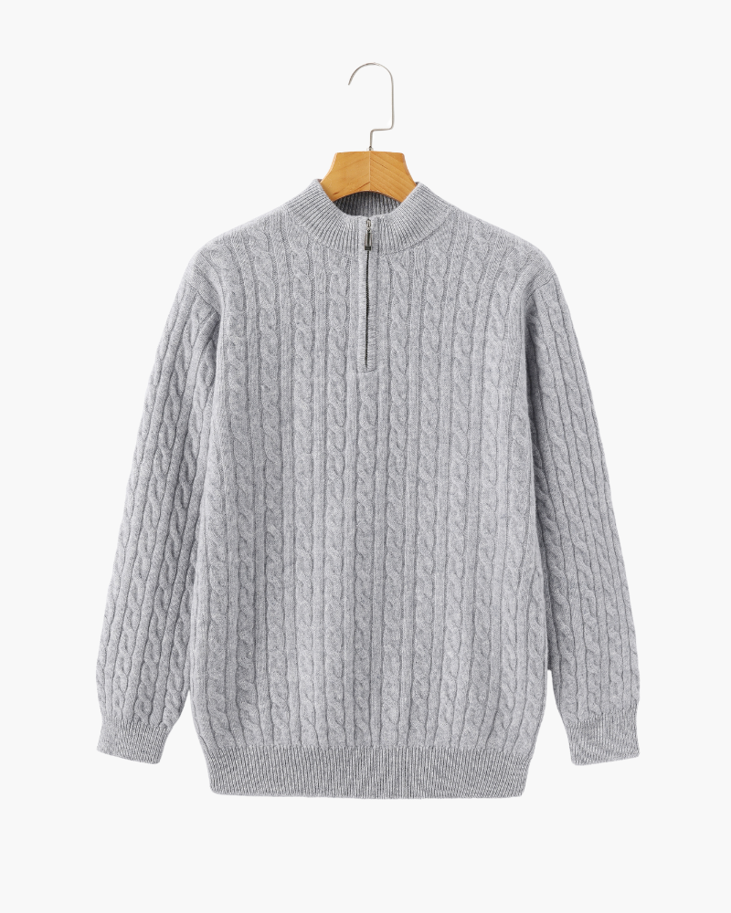 100% Cashmere Woven Half Zip - Brooksfor