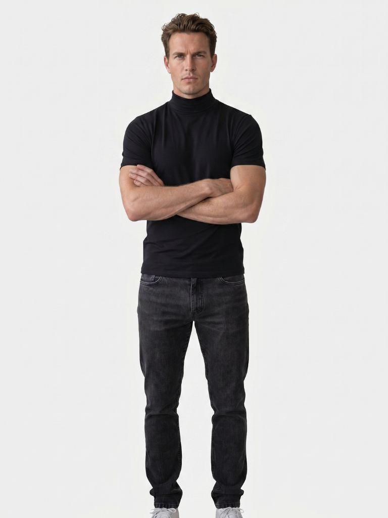 Solid Casual Turtle Neck T-Shirt - Brooksfor