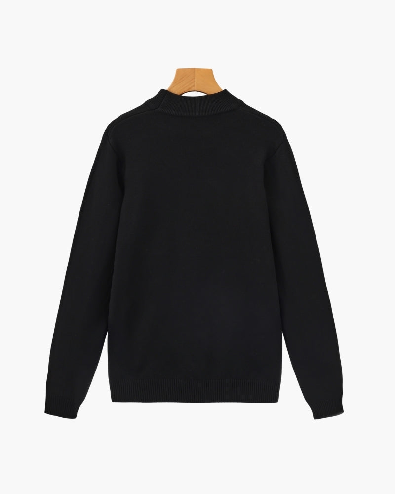 Essential Ribbed Mock Neck Sweater - Brooksfor