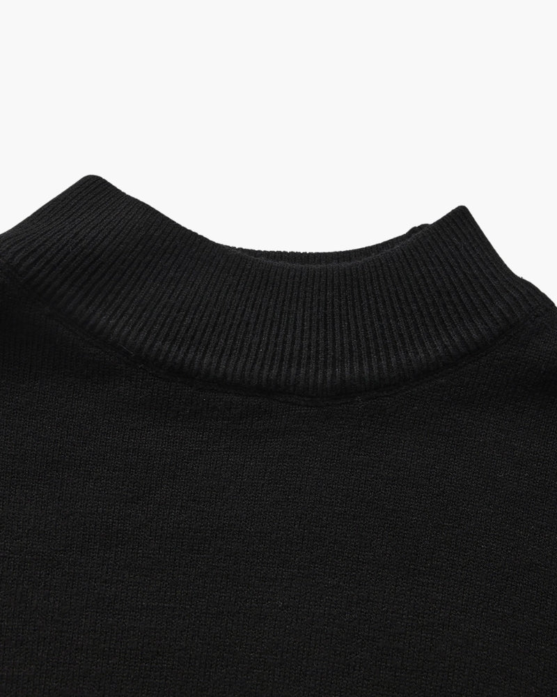 Essential Ribbed Mock Neck Sweater - Brooksfor