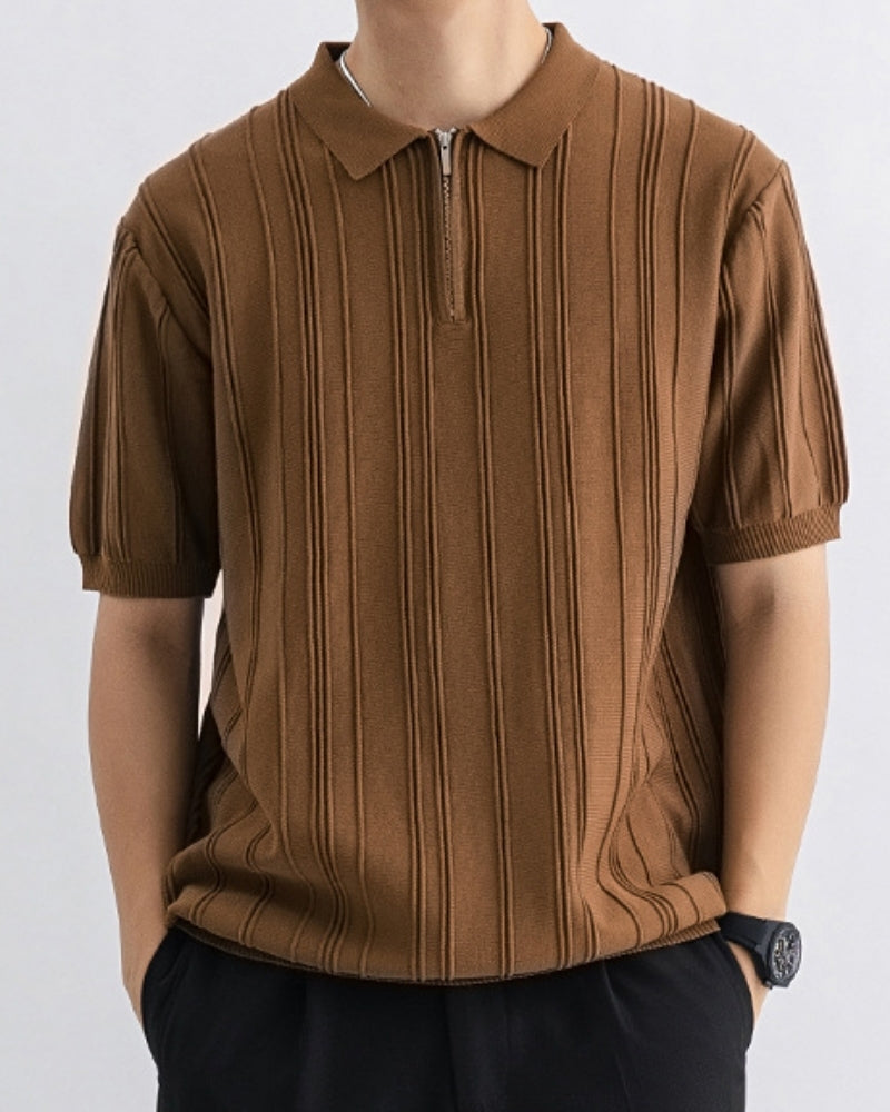 Signature Zip-Up Polo - Brooksfor