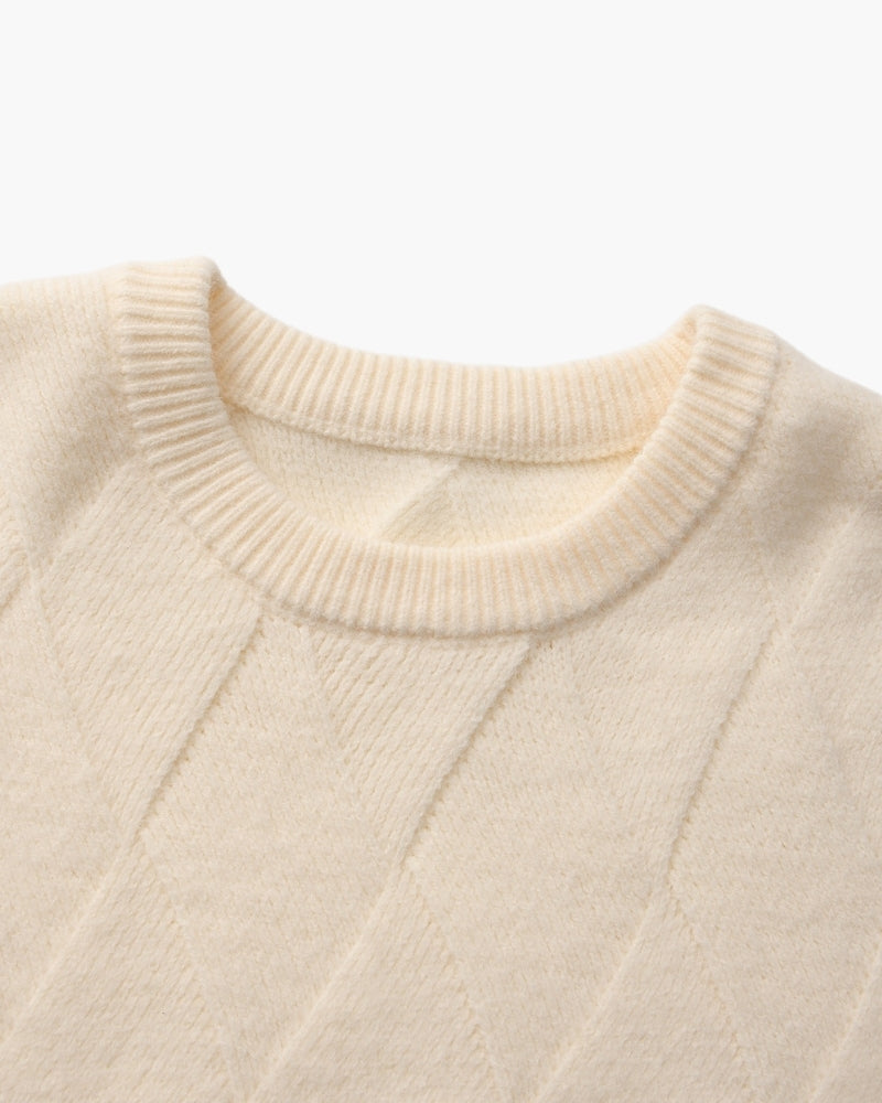 Diamond Knit Crewneck Sweater - Brooksfor