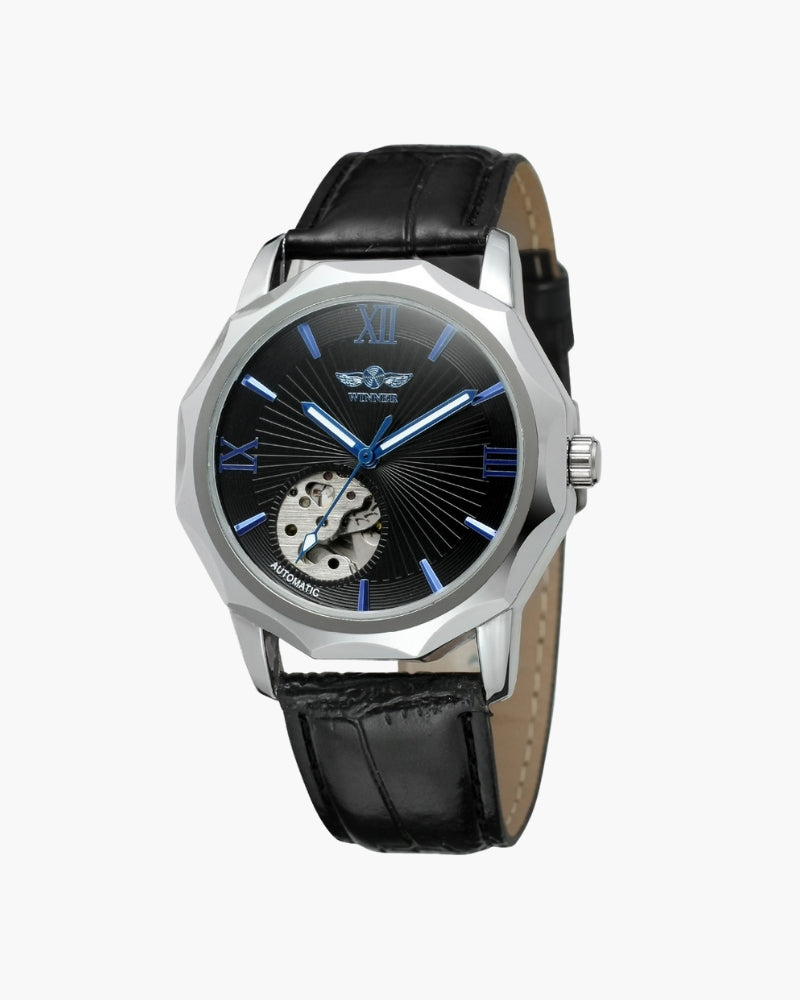 Classic Skeleton Dial Steel Watch - Brooksfor