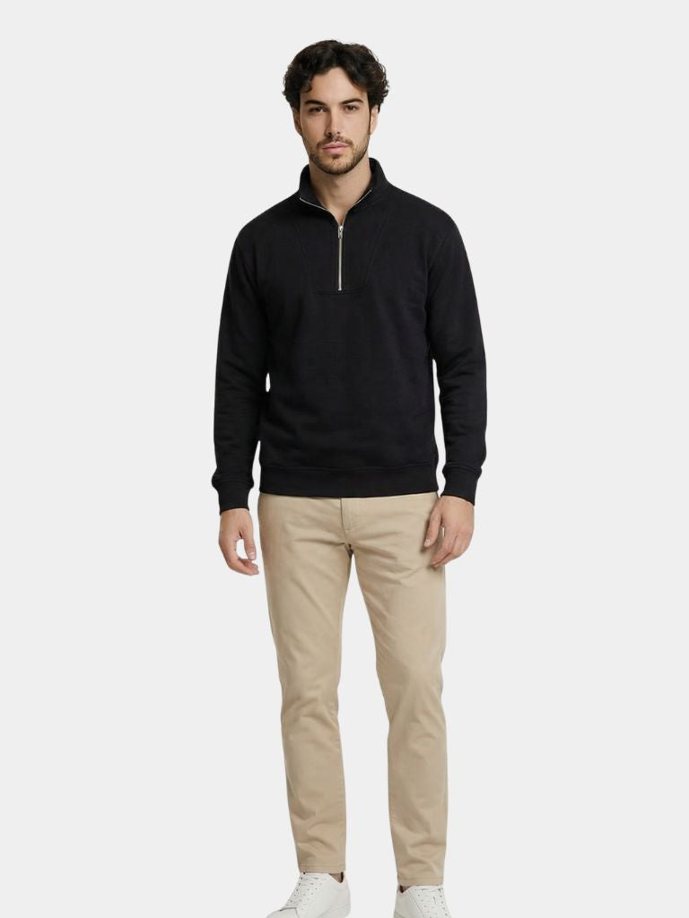 Zip Black Lapel Sports Sweatshirt - Brooksfor