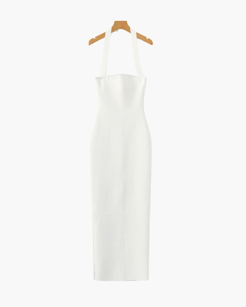 Halter Neck Slim Fit Maxi Dress - Brooksfor