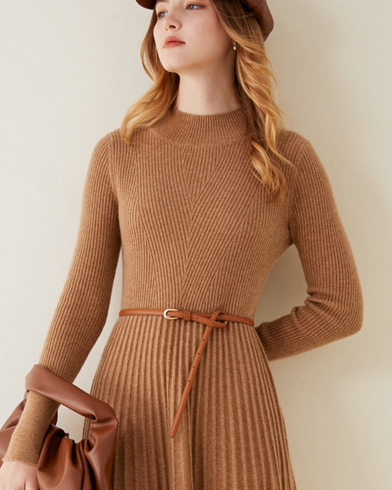 Pure Cashmere Flare Dress - Brooksfor