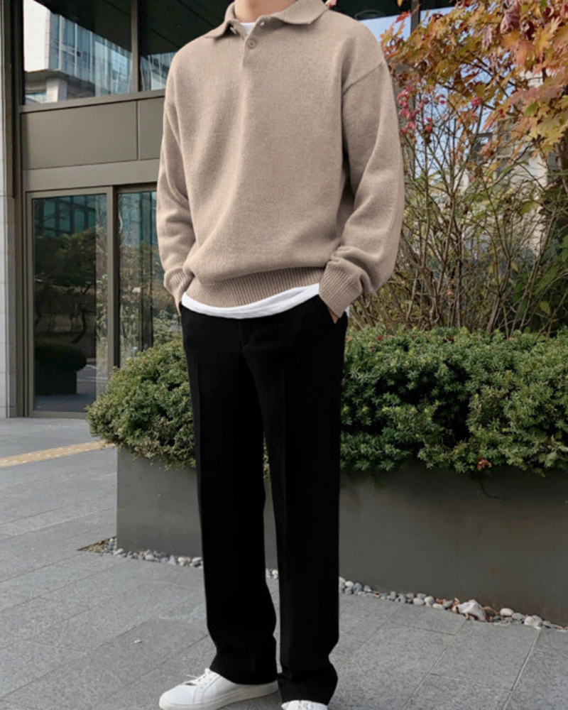 Woolen Button Half Zip - Brooksfor
