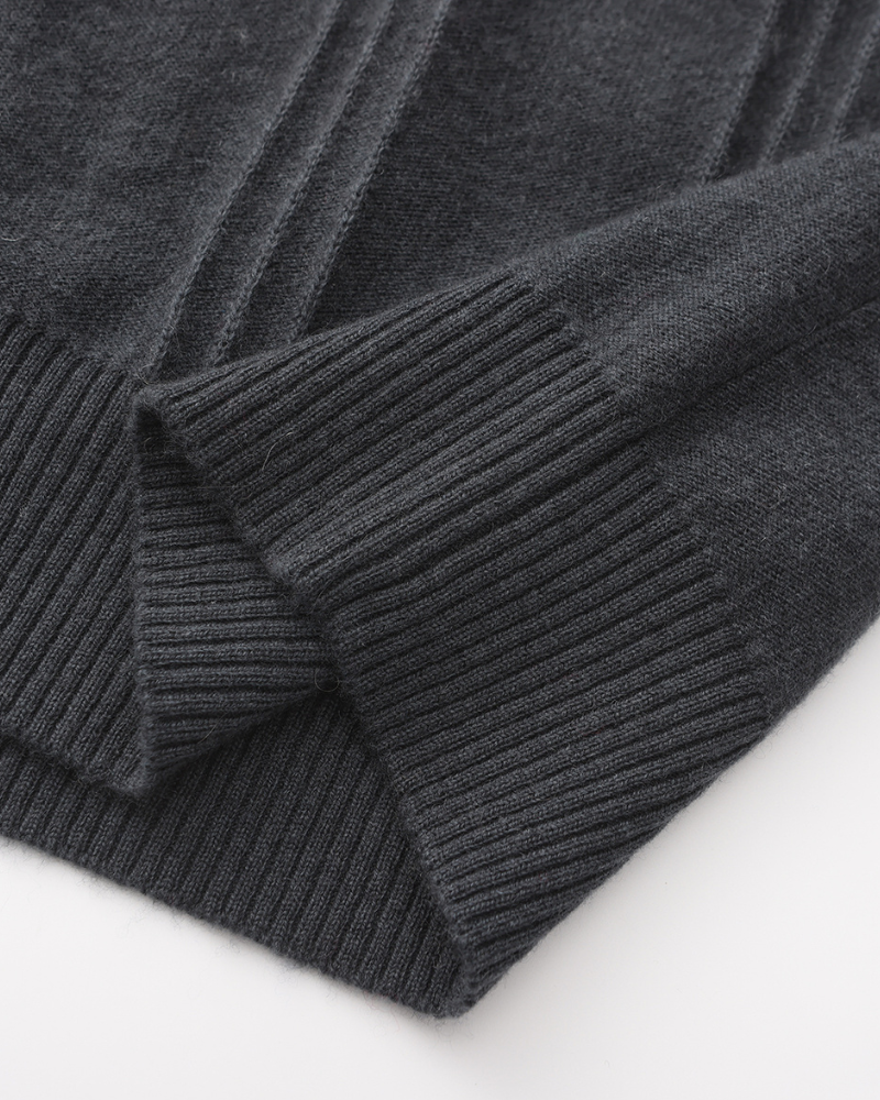 100% Cashmere Ribbed Half Zip - Brooksfor