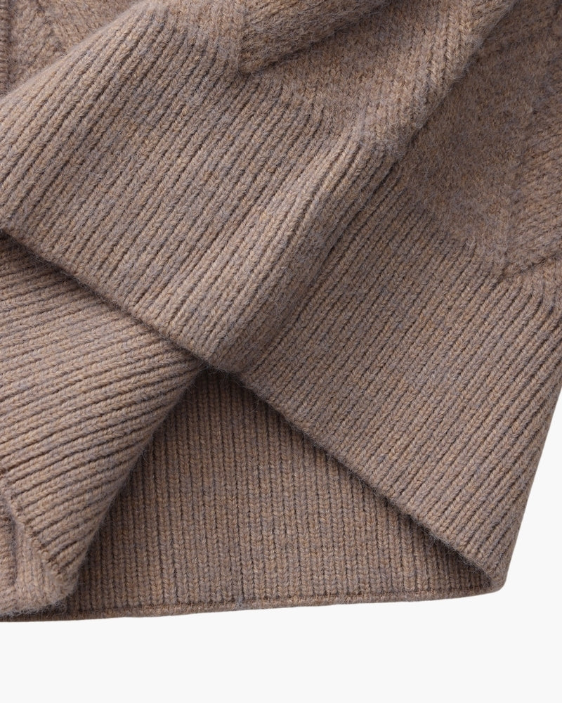 Heritage Diamond Knit Zip Cardigan - Brooksfor