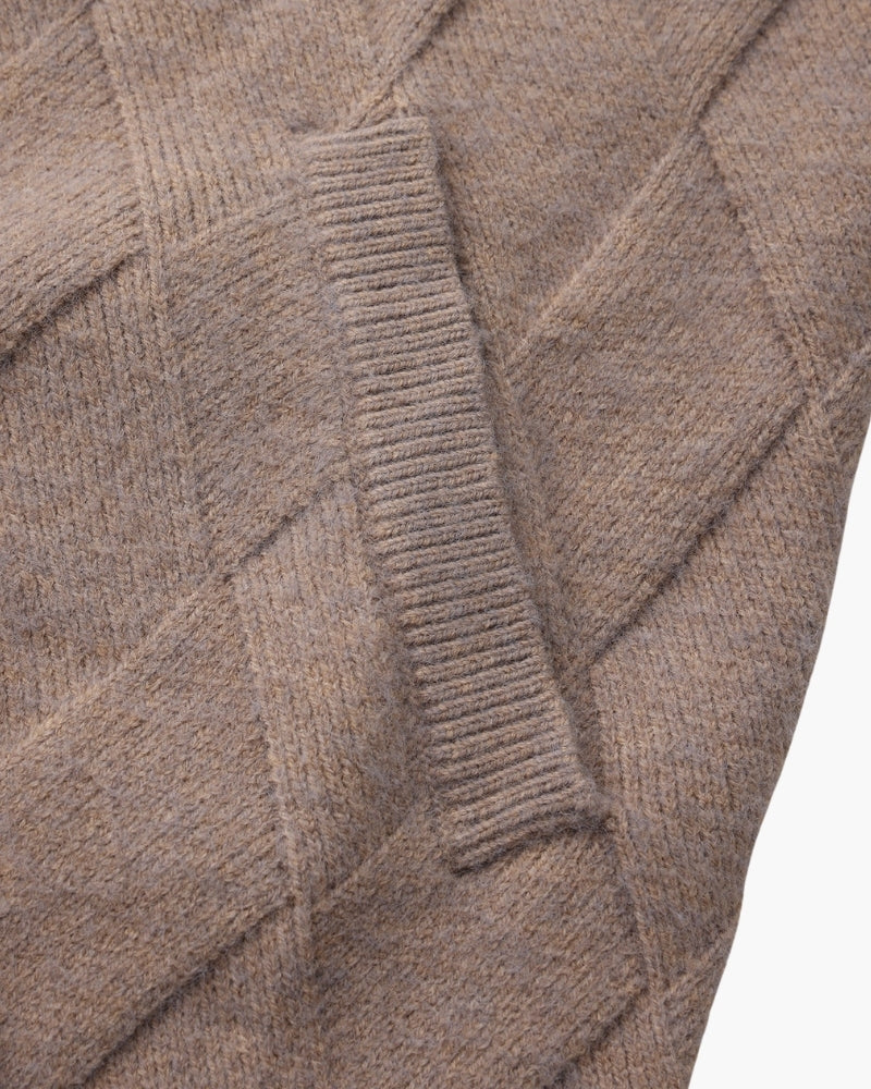 Heritage Diamond Knit Zip Cardigan - Brooksfor