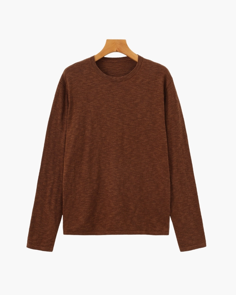 Linen Cotton Essential Crewneck - Brooksfor
