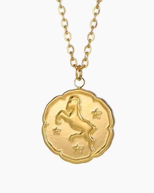 Zodiac Sign Necklace - Gold - Brooksfor