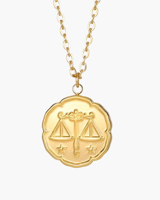 Zodiac Sign Necklace - Gold - Brooksfor