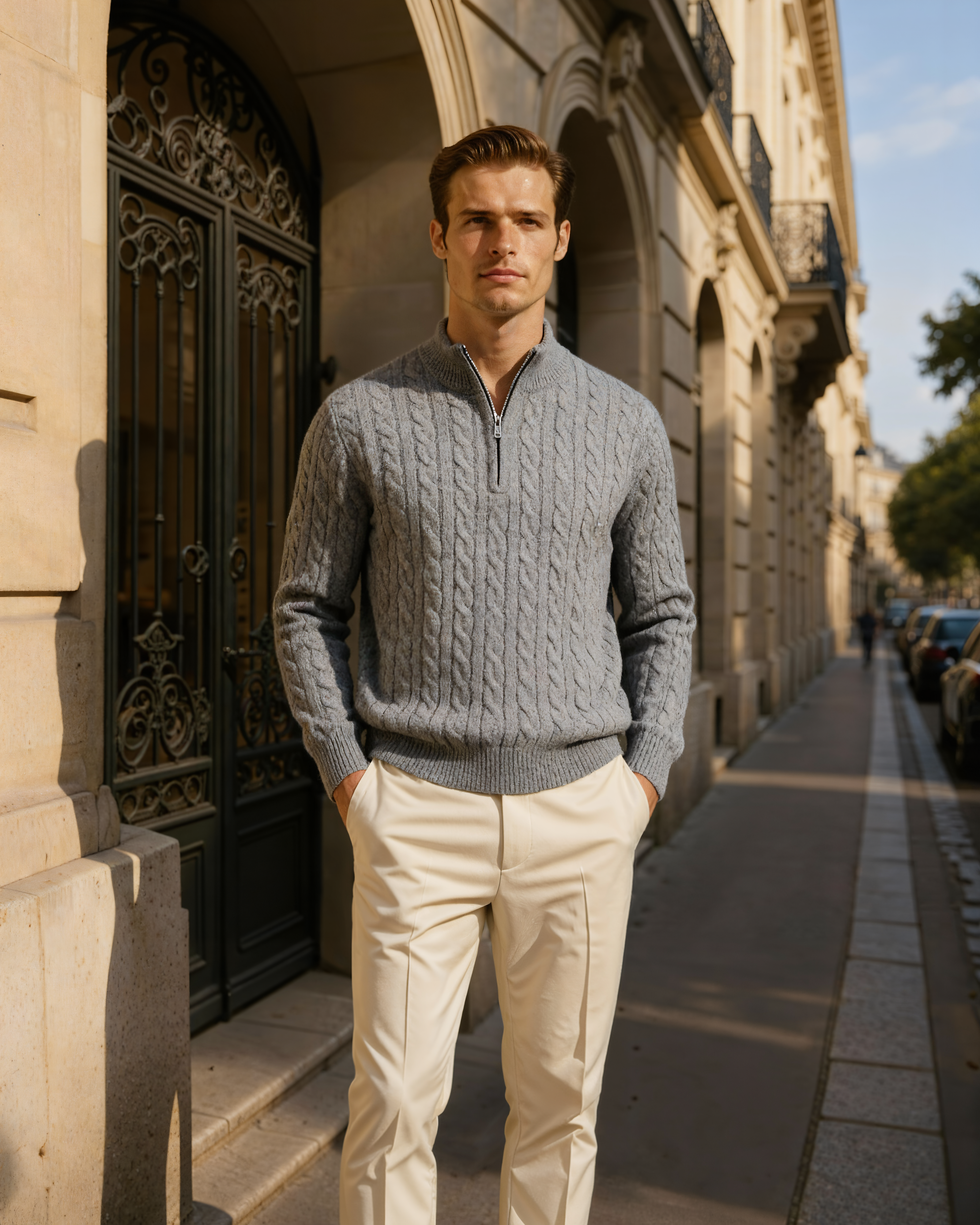 100% Cashmere Woven Half Zip - Brooksfor