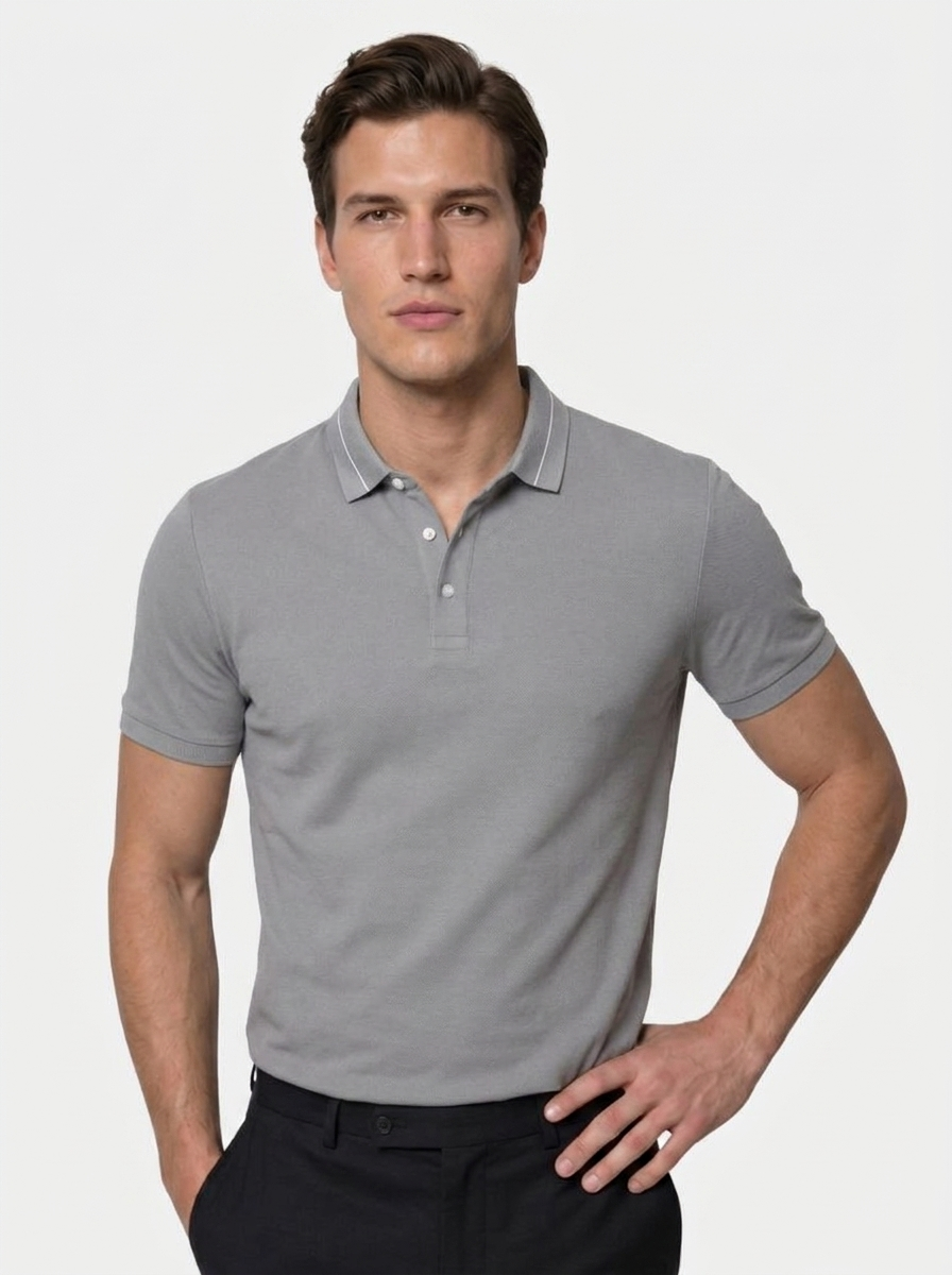 Steel Grey Polo - Brooksfor
