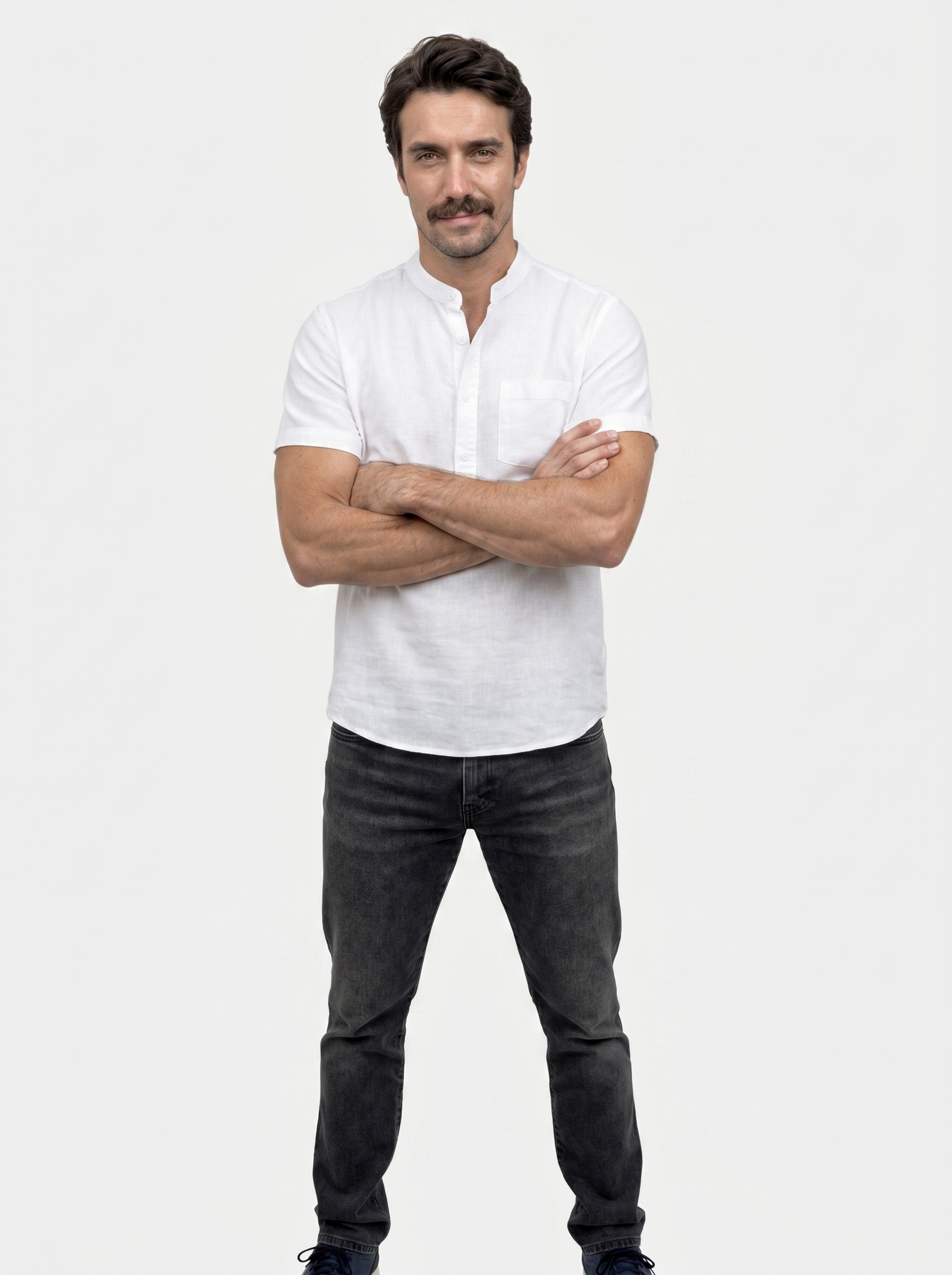 White Wellspring Linen T-Shirt - Brooksfor