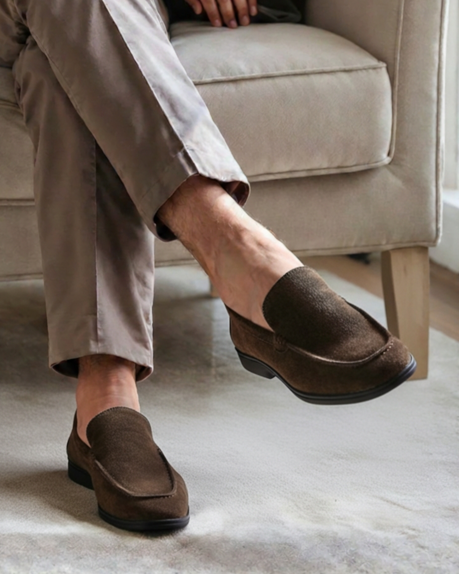 Premium Suede Loafers - Black Soles - Brooksfor