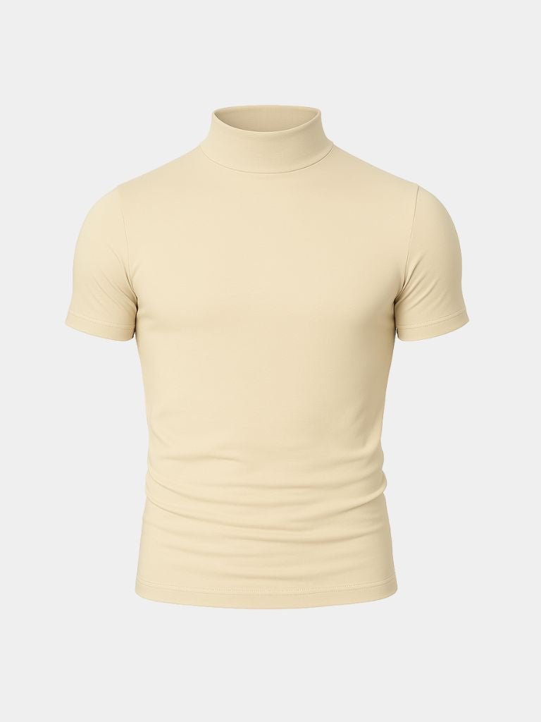 Solid Casual Turtle Neck T-Shirt - Brooksfor