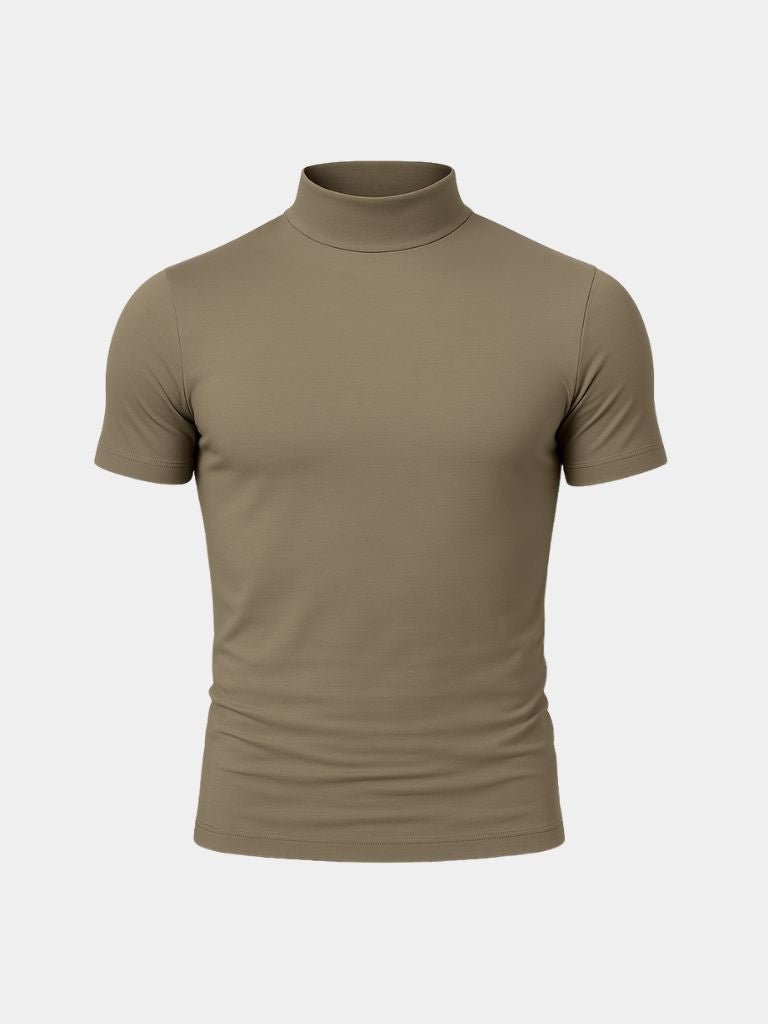 Solid Casual Turtle Neck T-Shirt - Brooksfor
