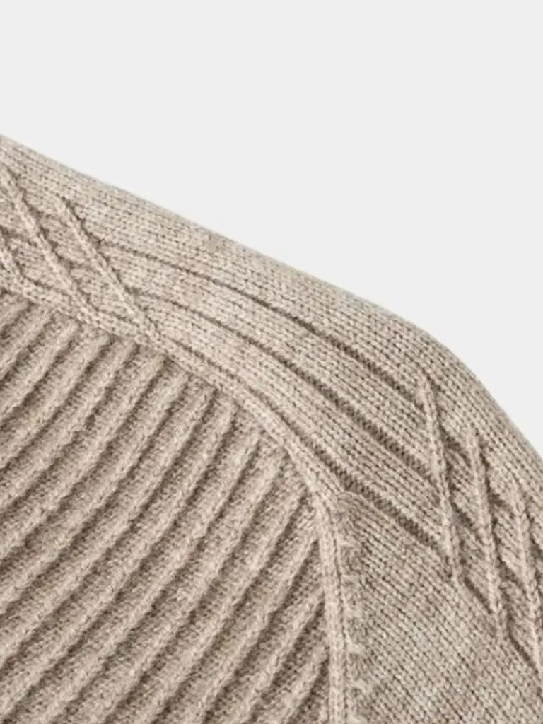 Stripe Quarter Zip Wool Sweater - Brooksfor
