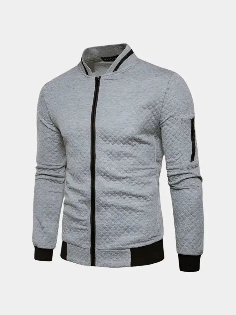Textured Casual Bomber Jacket - Brooksfor