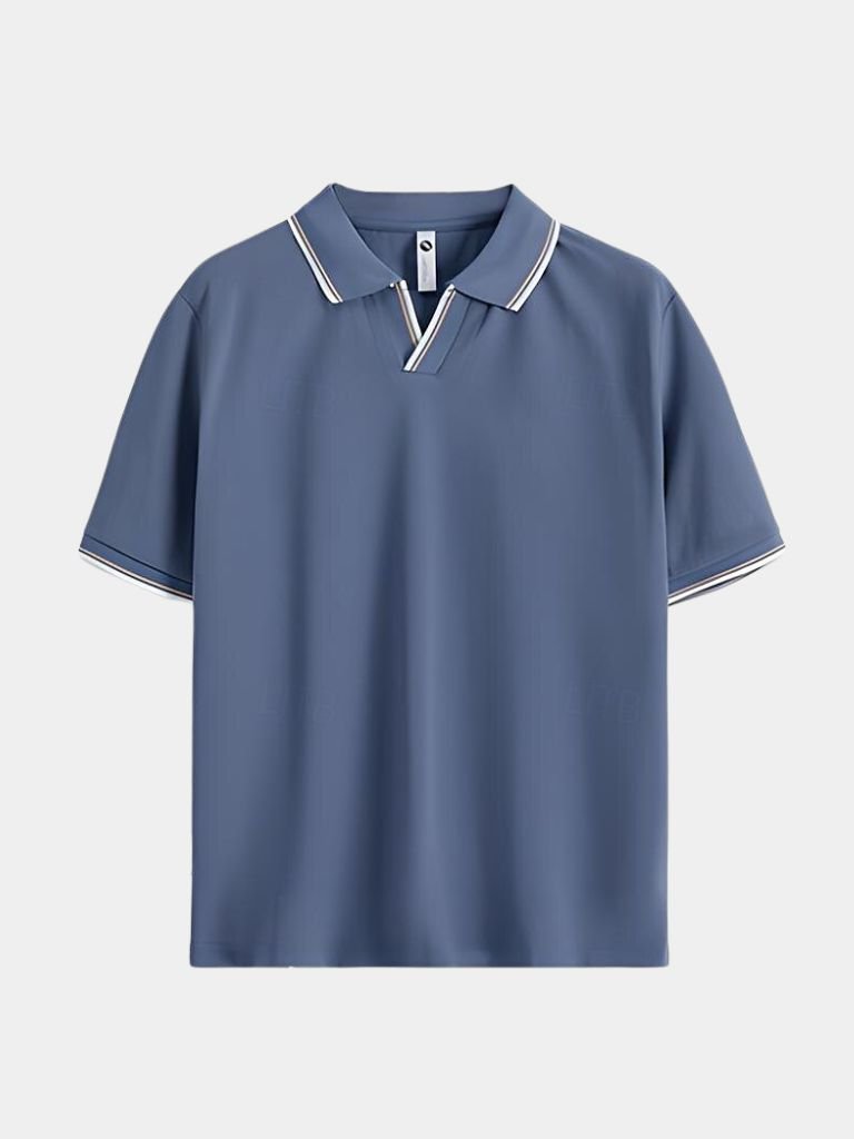 Timeless Black V-Neck Polo - Brooksfor