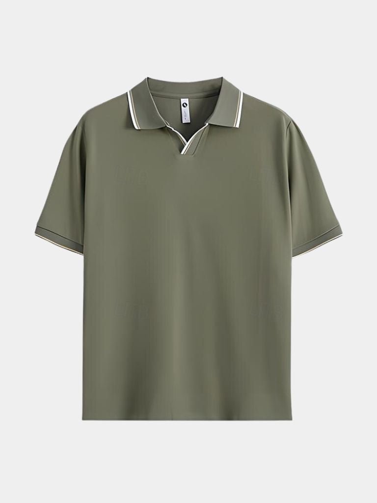 Timeless Black V-Neck Polo - Brooksfor