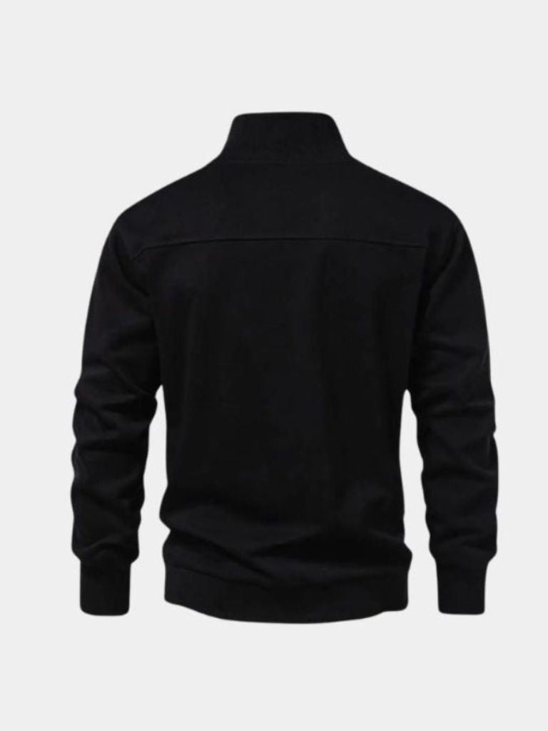 Zip Black Lapel Sports Sweatshirt - Brooksfor