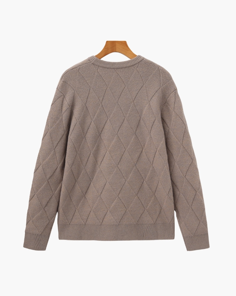 Diamond Knit Crewneck Sweater - Brooksfor