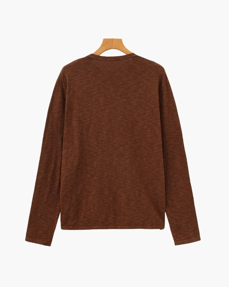 Linen Cotton Essential Crewneck - Brooksfor