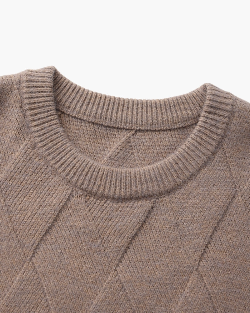 Diamond Knit Crewneck Sweater - Brooksfor