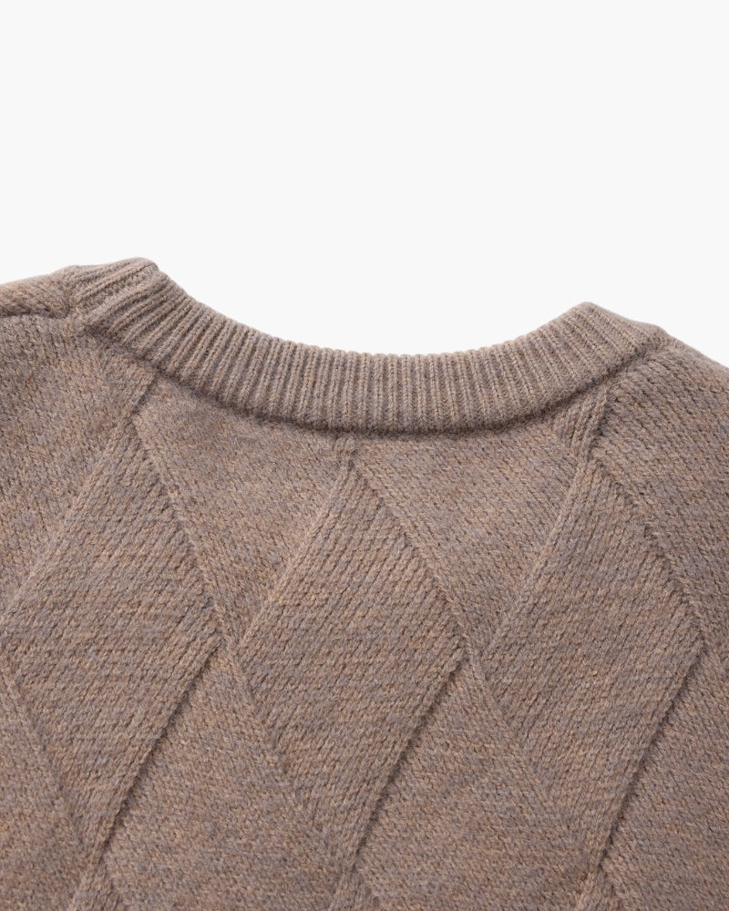 Diamond Knit Crewneck Sweater - Brooksfor