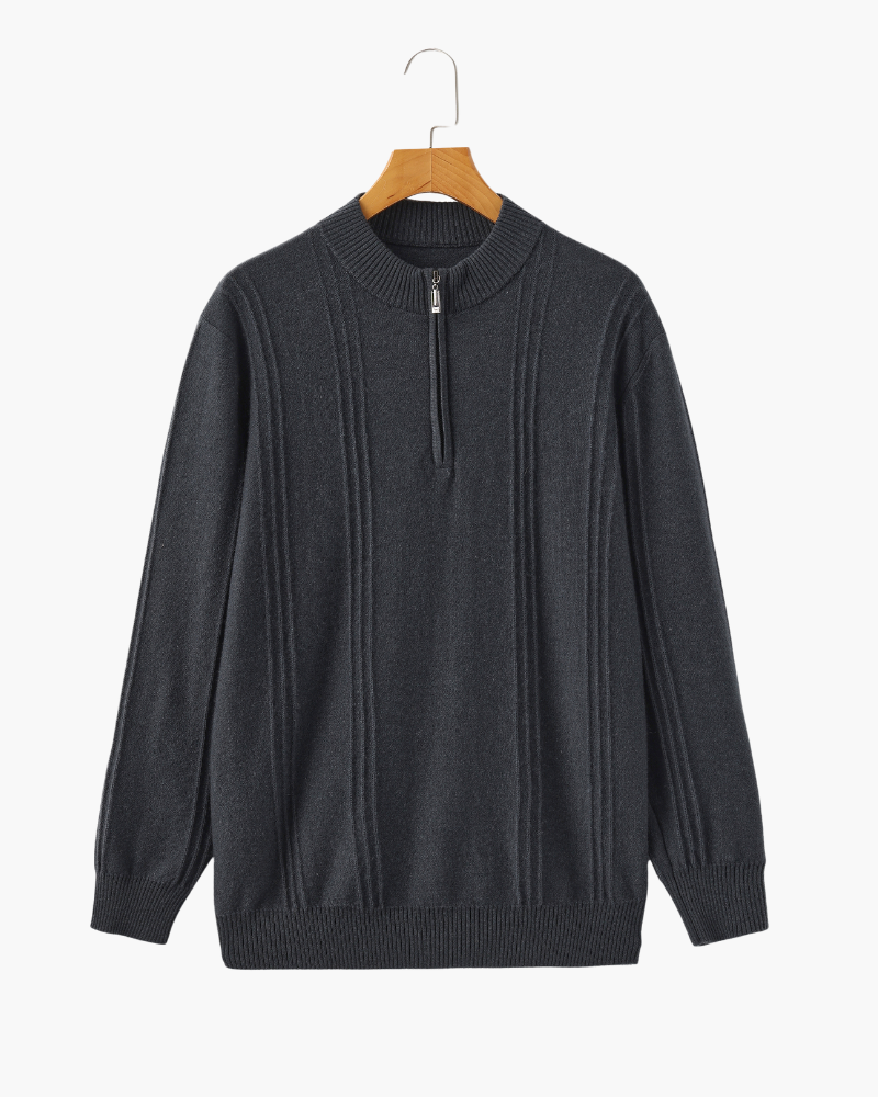 100% Cashmere Ribbed Half Zip - Brooksfor