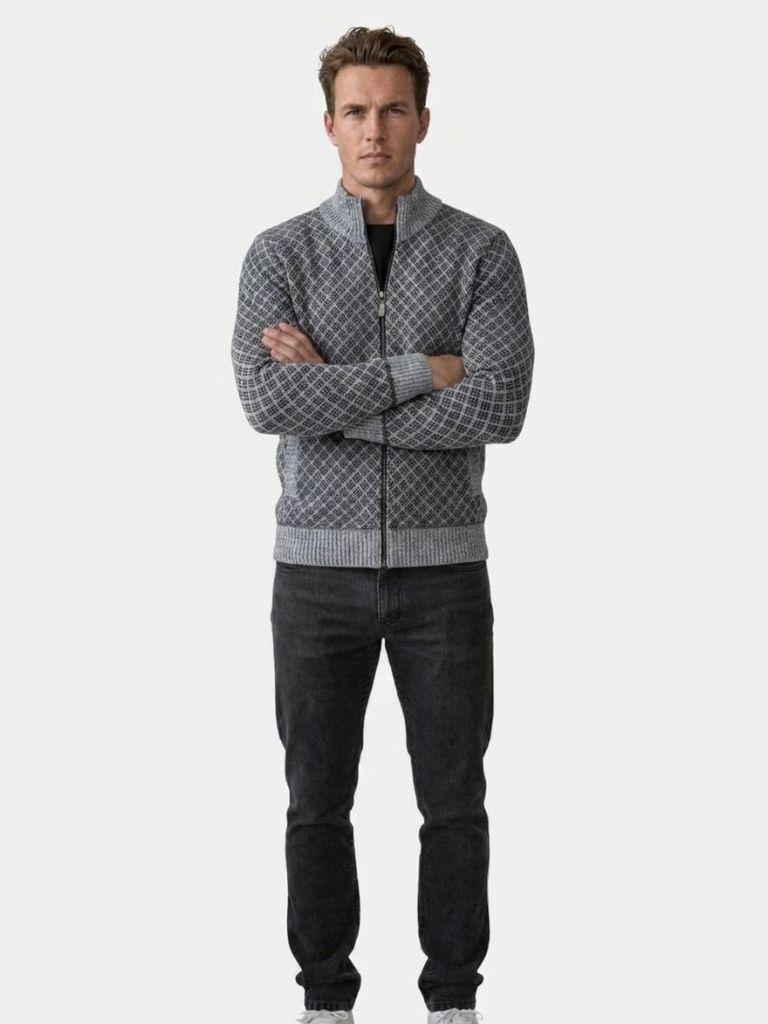 Vintage Jacquard Cardigan - Brooksfor