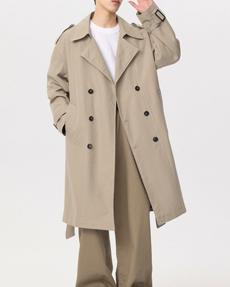 Classic Double-Breasted Trench Coat - Brooksfor