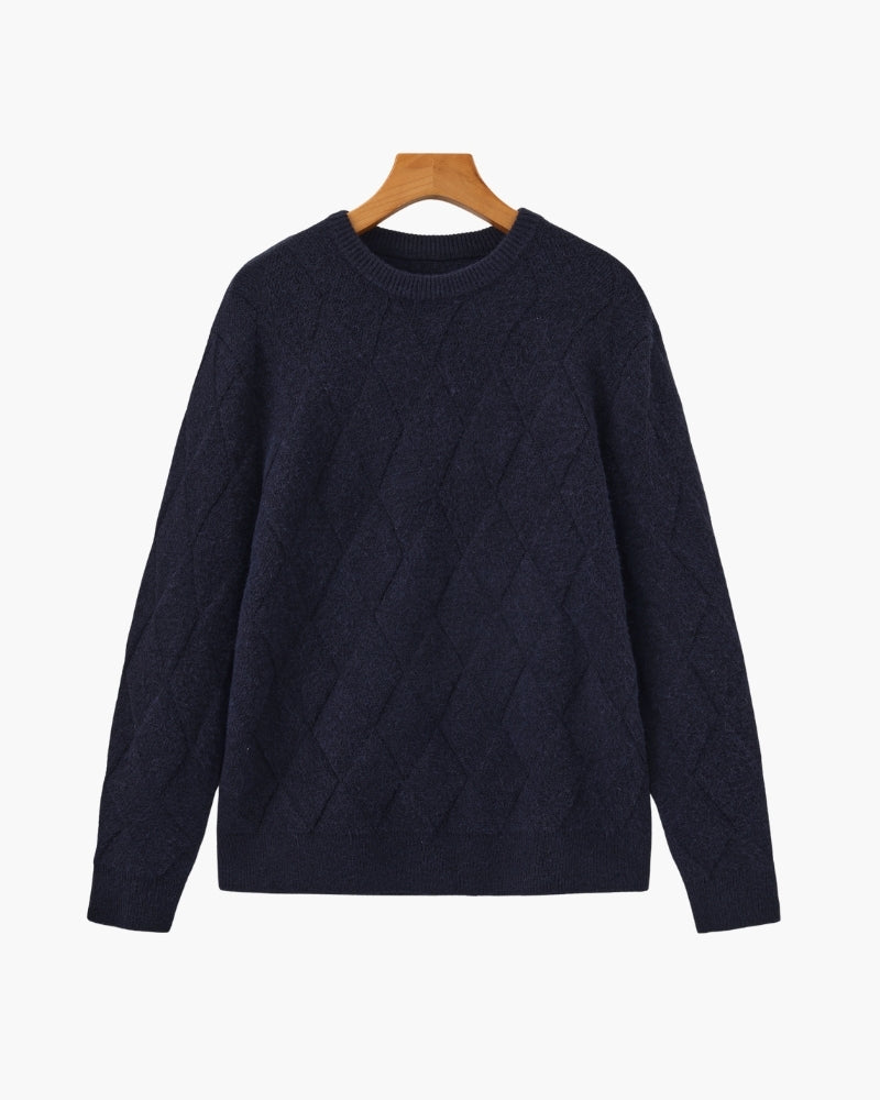 Diamond Knit Crewneck Sweater - Brooksfor