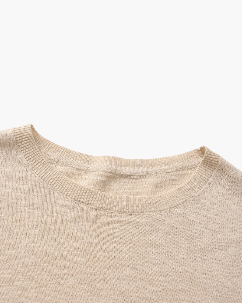 Linen Cotton Essential Crewneck - Brooksfor