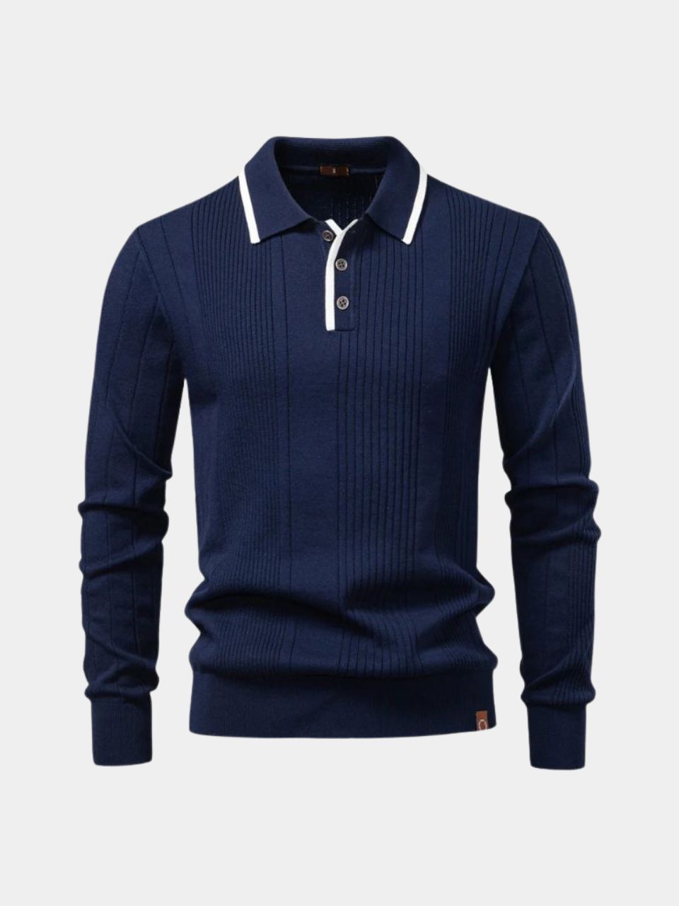 Vertical Ridge Knit Polo Shirt - Brooksfor