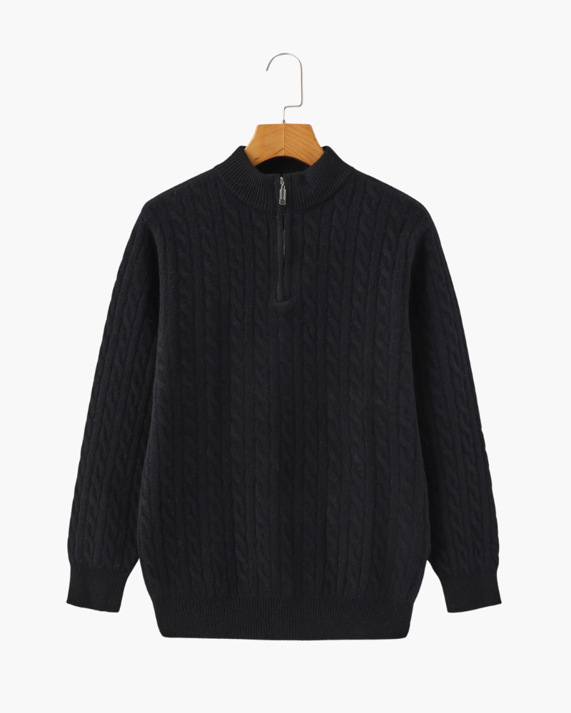 100% Cashmere Woven Half Zip - Brooksfor