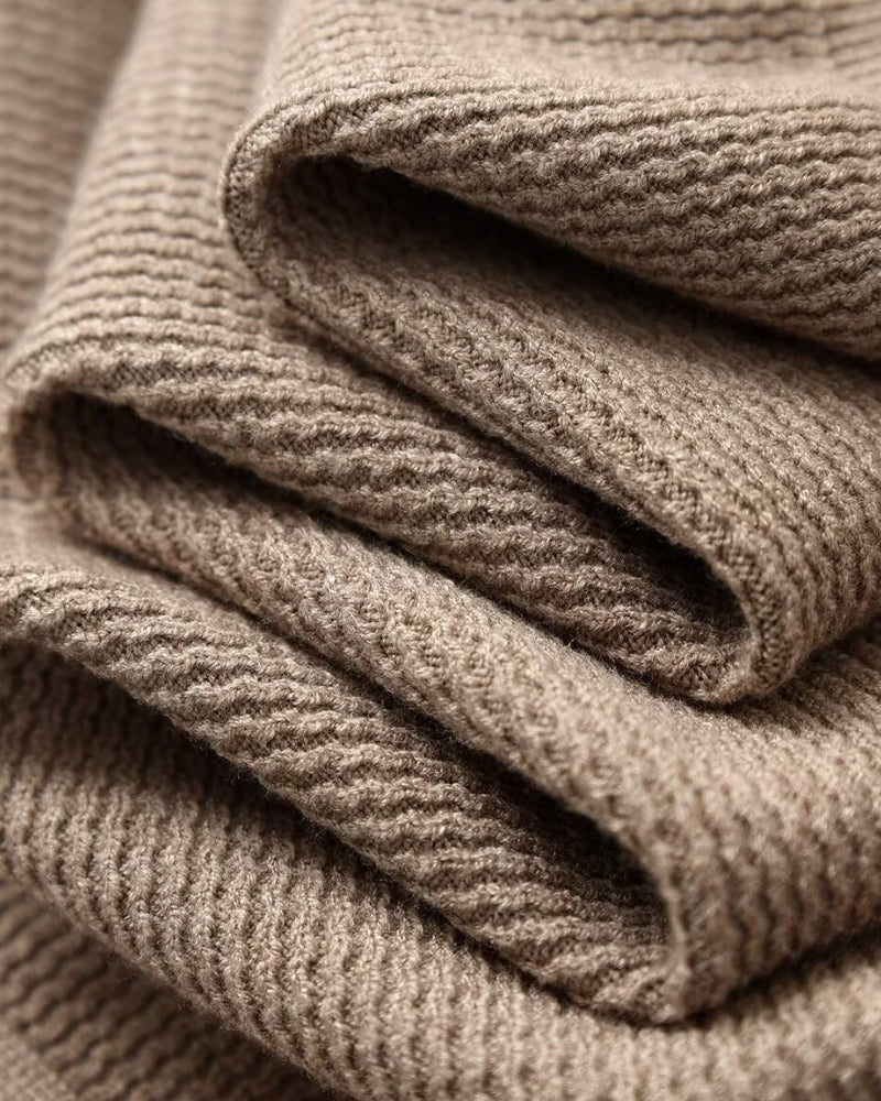 Textured Knit Polo Sweater - Brooksfor