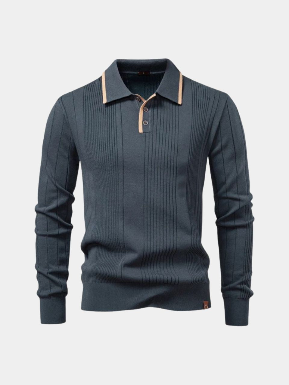 Vertical Ridge Knit Polo Shirt - Brooksfor