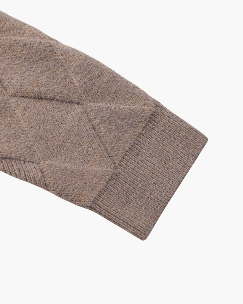 Heritage Diamond Knit Zip Cardigan - Brooksfor