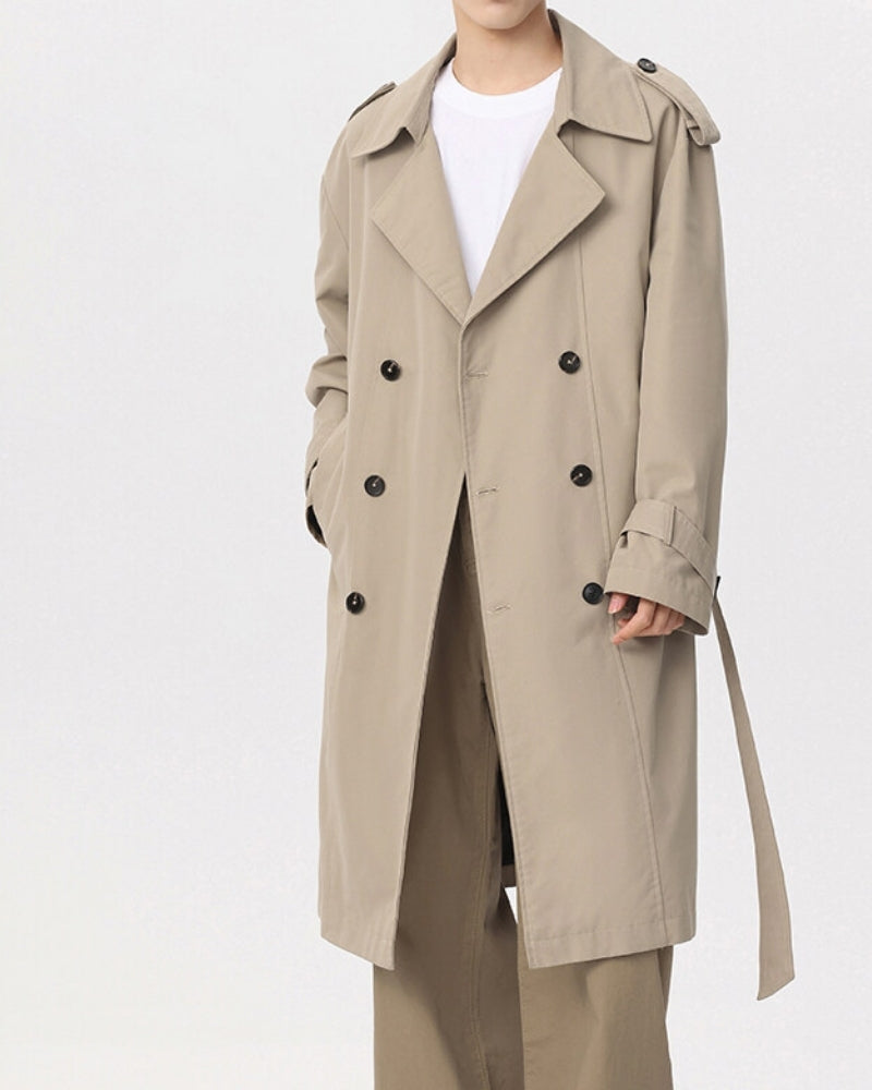 Classic Double-Breasted Trench Coat - Brooksfor
