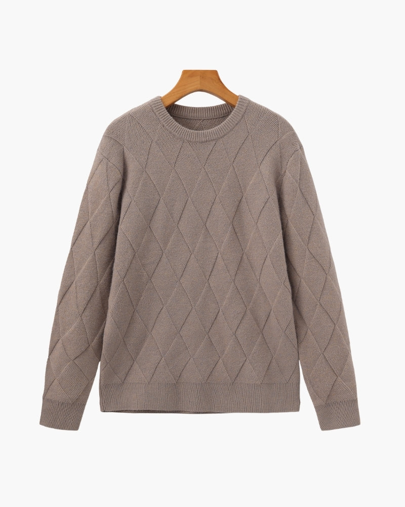 Diamond Knit Crewneck Sweater - Brooksfor
