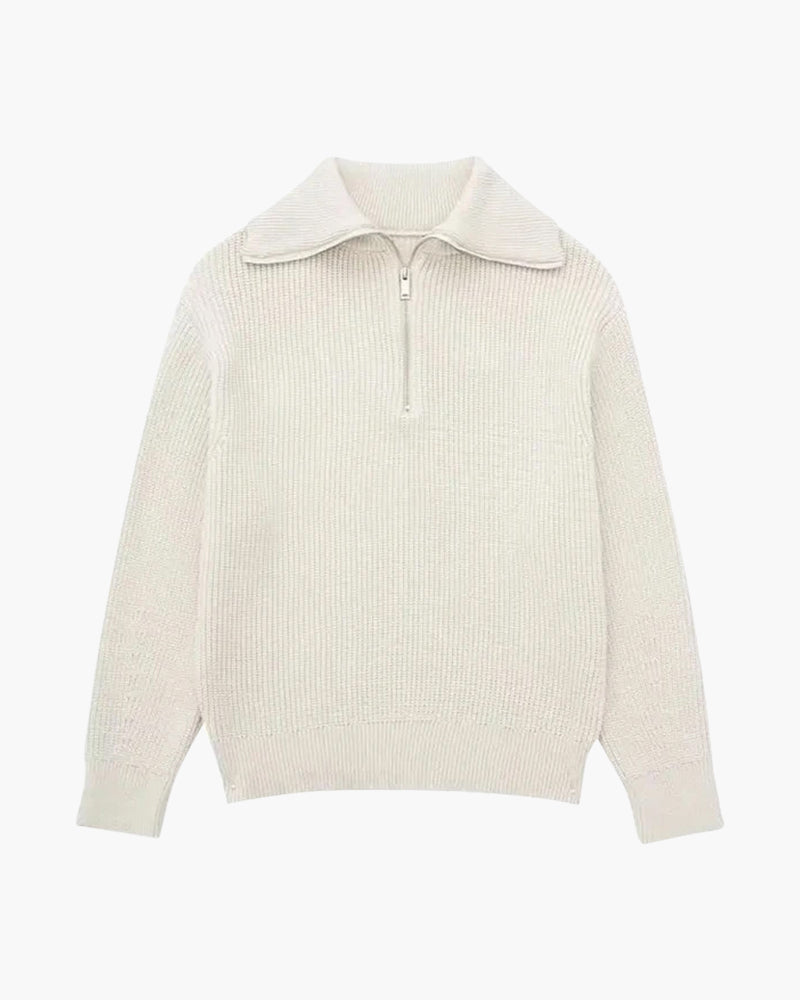 Striped Zip Up Sweater - Brooksfor