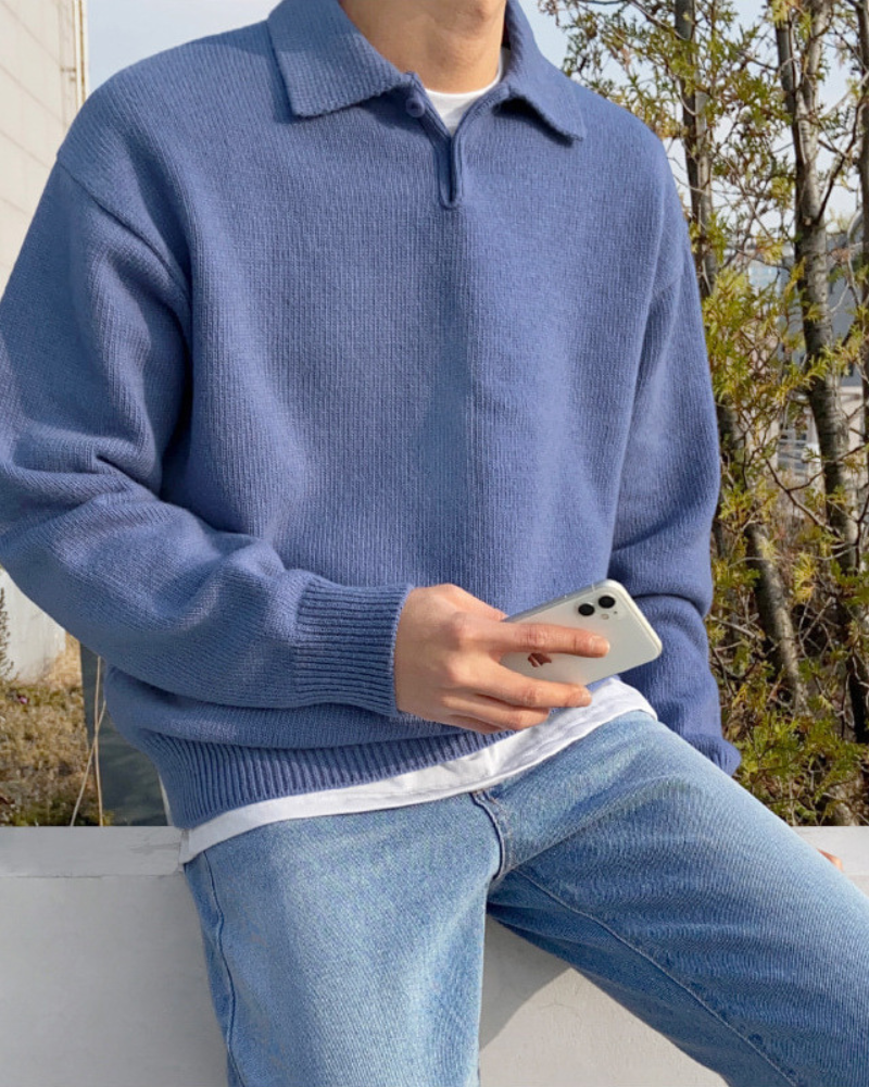 Woolen Button Half Zip - Brooksfor