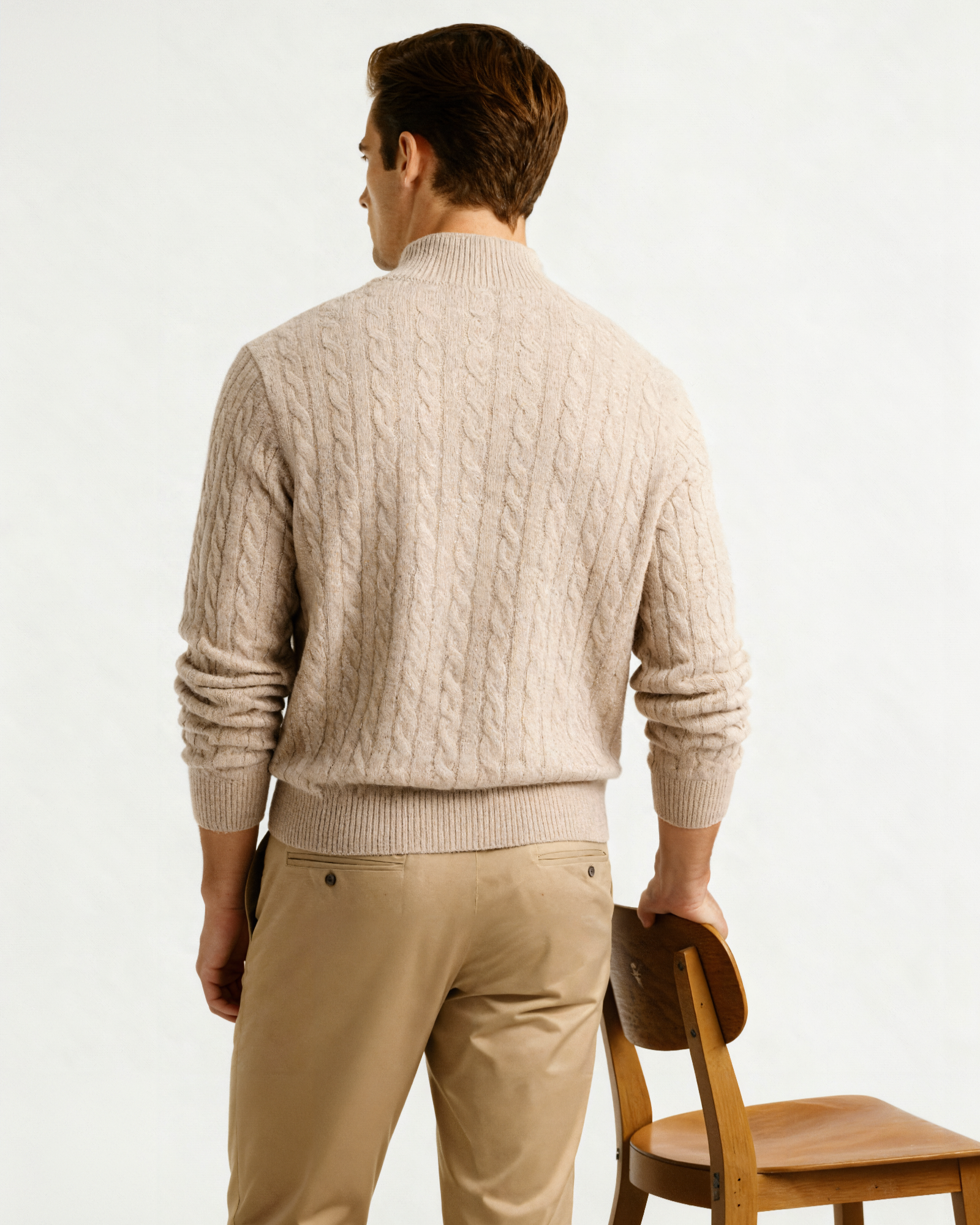 100% Cashmere Woven Half Zip - Brooksfor
